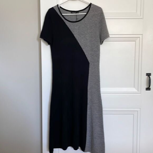 New Lusso Colorblock Cashmere Sweater Dress - Picture 1 of 5